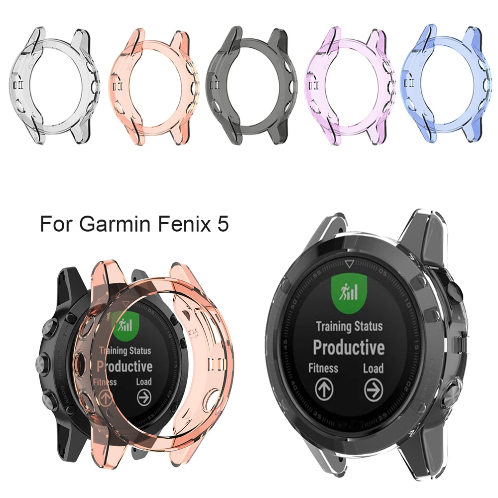 Clear Tpu Protector Smart Watch Case Cover Voor Garmin Fenix 5 Siliconen Schokbestendig Beschermende Shell Frame