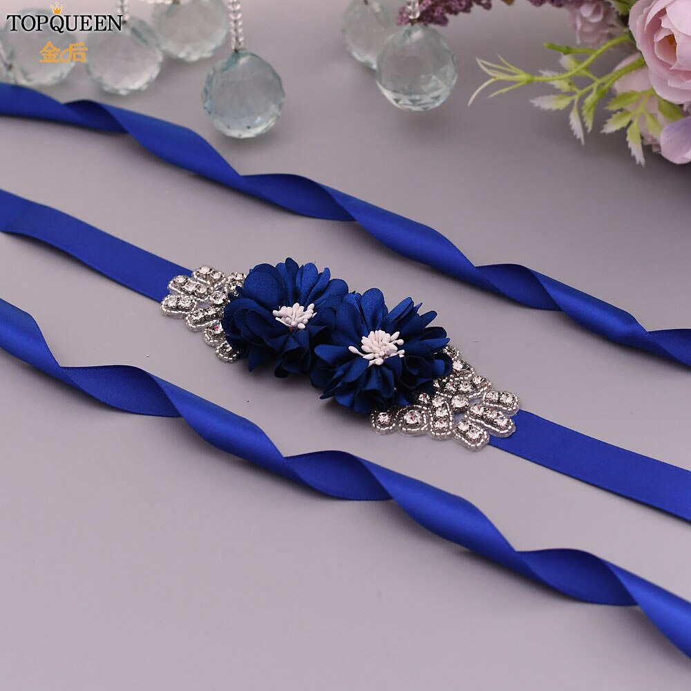 Topqueen bruidssjerpen voor trouwjurk, bloemen bruidssjerp riem, zwangerschapslinten, satijnen bloemen riem, ivoorwit lint sjerp