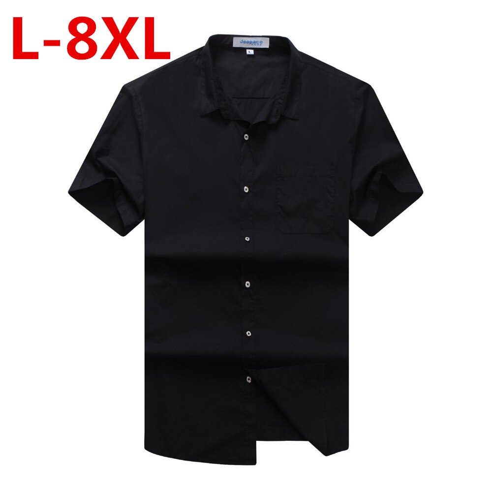 Plus Große Größe 8XL 7XL 6XL 5XL 4XL Neue Sommer Kurzarm Köper Reine Farbe Geschäft Kleid Hemden Formale Arbeit Hemden Männer