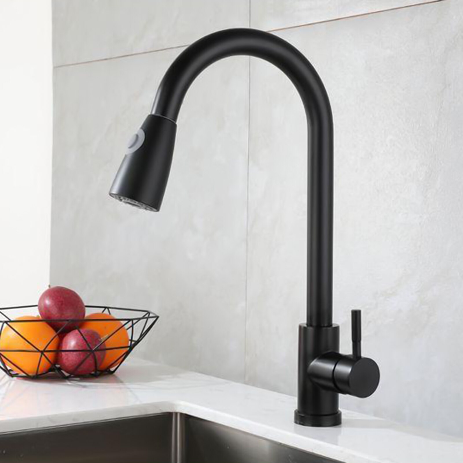 Deck Mounted Black Kitchen Faucet Pull Out Chrome Plated Smart Touch Faucet Drinking Water Filter Kitchen Touch Control Sink Tap