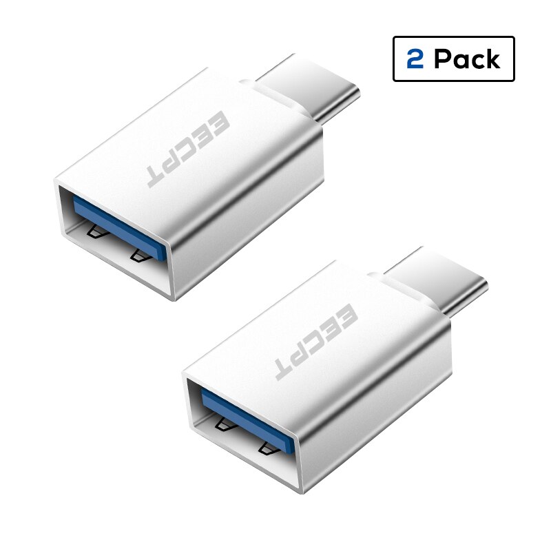 EECPT 10 Pack USB OTG Type C Adapter USB C to USB 3.0 OTG Cable Type-C Adapter Connector for Macbook Samsung S10 S9 Huawei P20: 2 Pack Silver