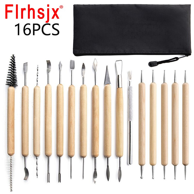 16pcs/set DIY Clay Tools Sculpting Kit Sculpt Smoothing Wax Carving Pottery Ceramic Polymer Shapers Modeling Carved Sculpture