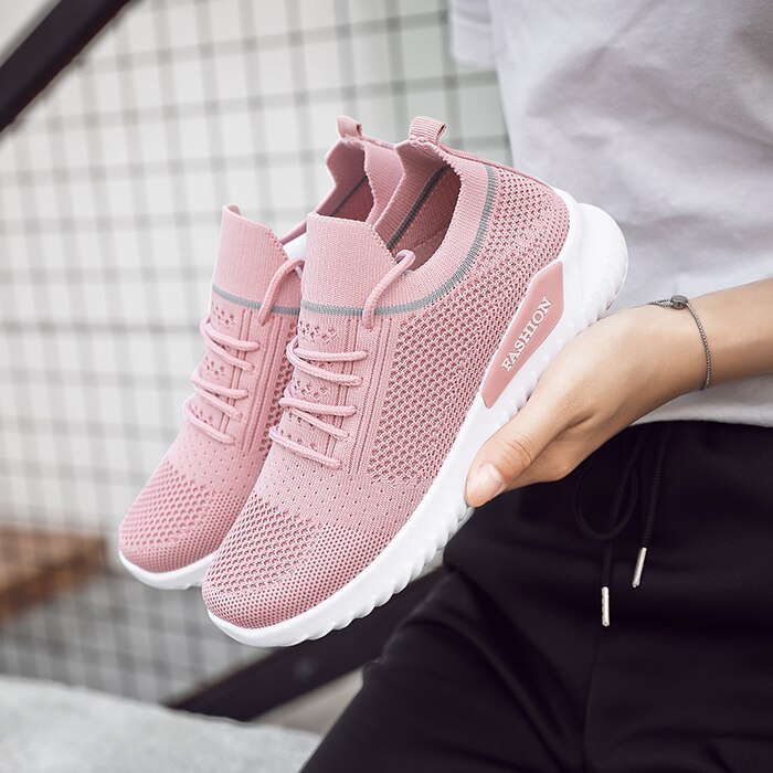 TUINANLE Sneakers Women Flats Shoes Spring Sock Sneakers Women Summer Lace Up Flats Women Plus Size Walking Tenis Feminino