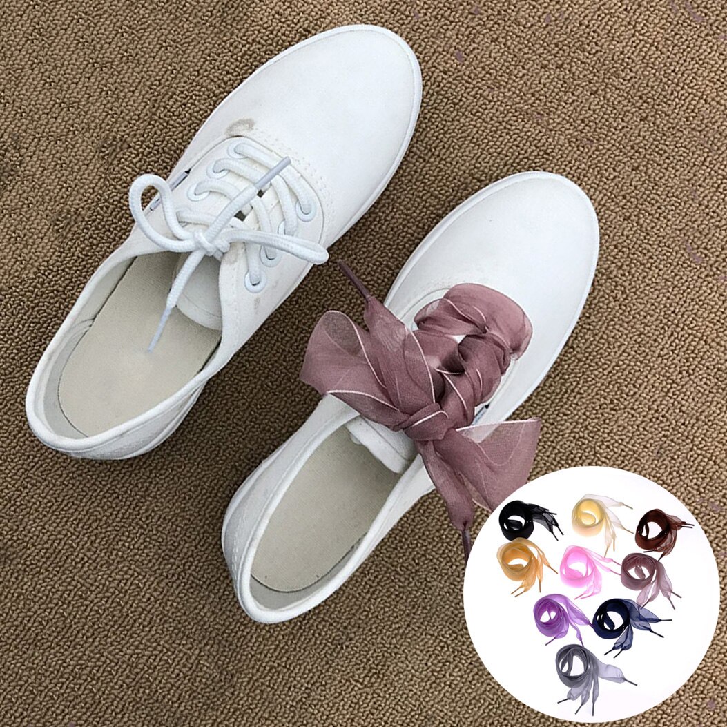1 paar Polyester Lint Kant Schoenveters geschikt voor casual schoenen sport schoenen 110 cm Lengte mode persoonlijkheid 9 Kleuren