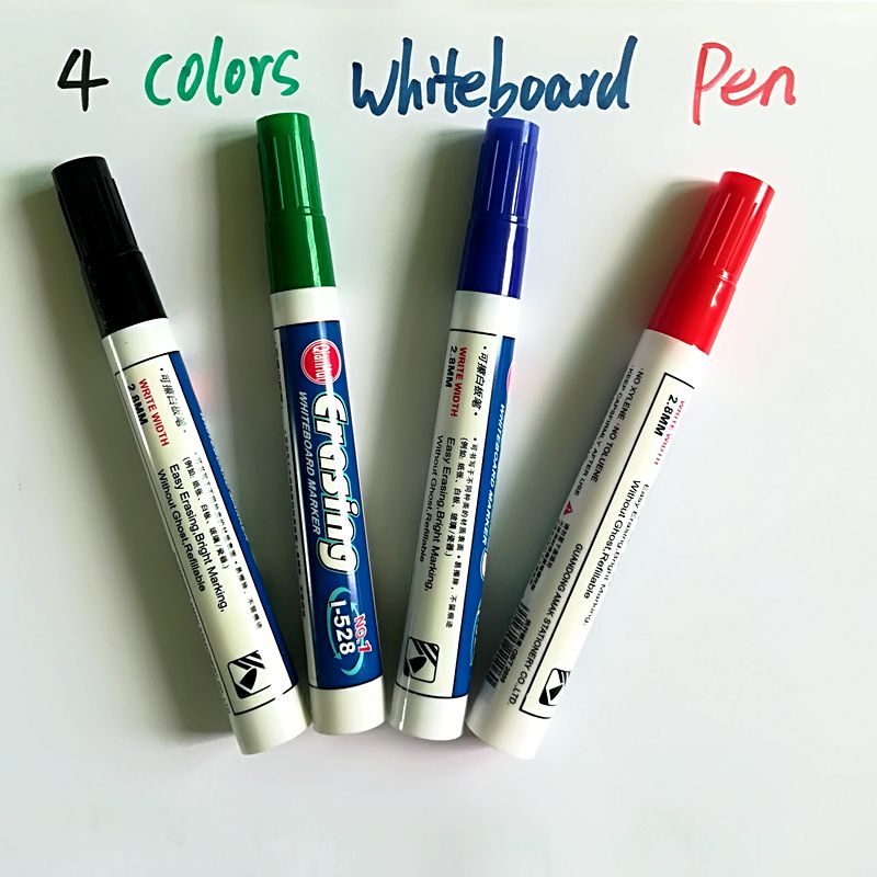 4 Stuks Rode Kleur Grote Capaciteit Uitwisbare Whiteboard Marker Pen Milieuvriendelijk White Board Marker Pennen Kantoor Schoolbenodigdheden: 4 Colors each1
