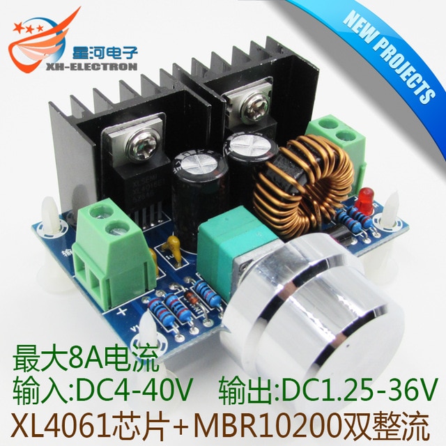 DC-DC XH-M401 buck module XL4016E1 high power DC voltage regulator Maximale 8A met voltage regulator