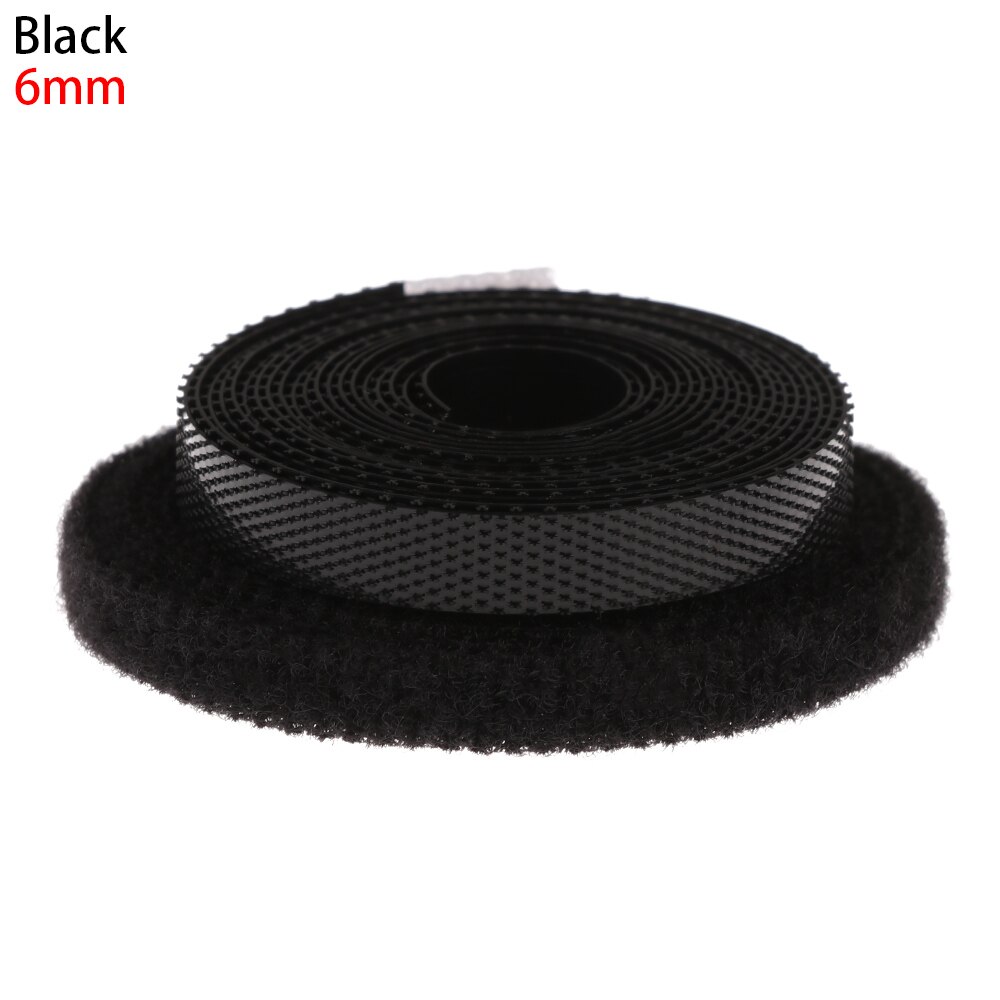 Cinta de sujeción para muñeca, pegatinas mágicas de 6/8/20mm de ancho, correa para pegar ropa, accesorios de ropa de costura para muñecas autoadhesivas DIY: 6mm	Black