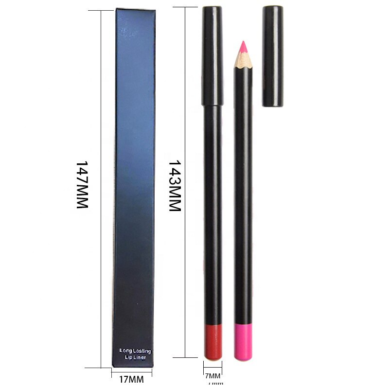 Bivanfe 15 Colors Matte Wood Lipliner Pencil Waterproof Long Lasting Vegan Lip Liner Pen Makeup Tool