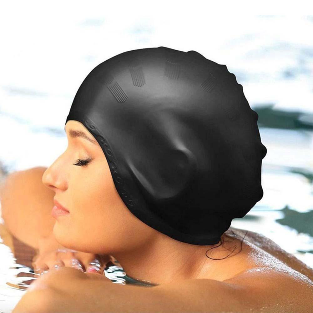Waterdichte Volwassen Siliconen Elastische Oren Protector Mannen Vrouwen Zwembad Cap Hoed Bescherm Oren Lang Haar Badmuts