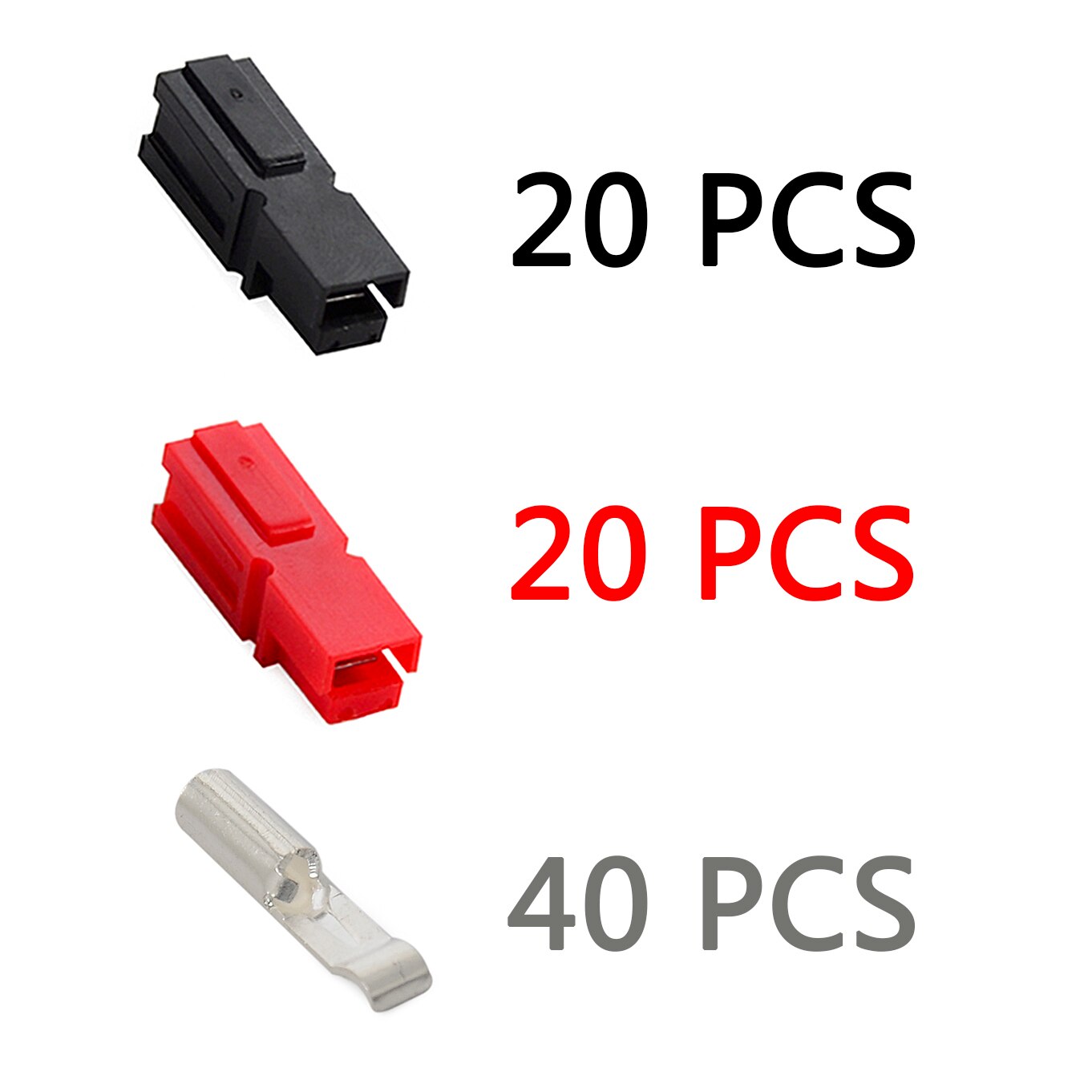 Rood Zwart 10Set 20Set 50Set 30A 45A Amp 600V Power Marine Connector Pole Voor Anderson Powerpole grijpende Plug Terminals: 30AMP 20 Set