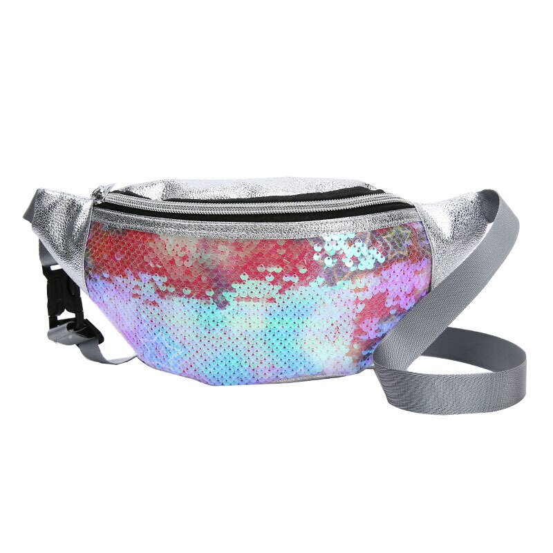 Sequin Waist Bag Women Glitter Fanny Pack for Girls Belt Bag Ladies Colorful Hip Bum Pouch Crossbody Chest with Adjustable Strap