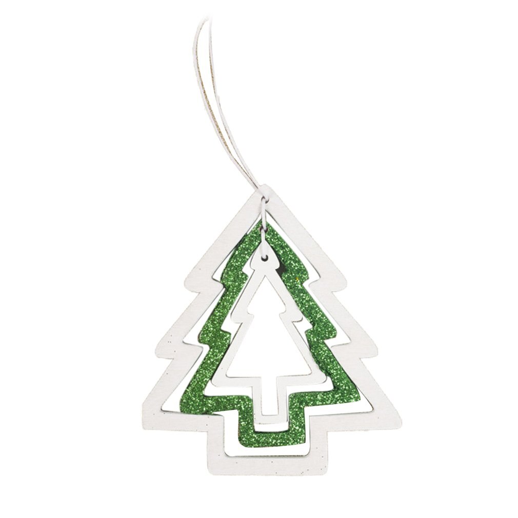 Christmas Wooden Gold Powder Ring Christmas Tree Decoration Pendant Ornaments Family Closet Wooden Sign: JD1769001