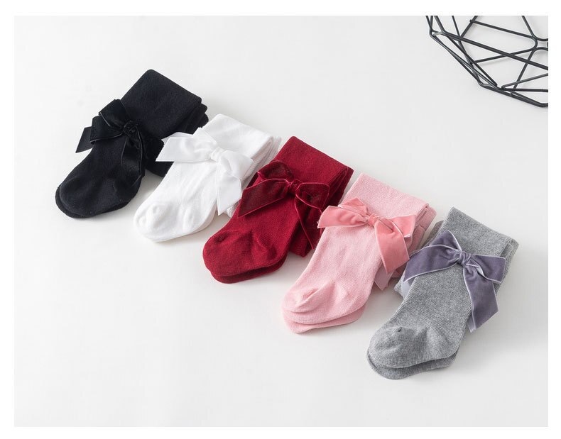 Pasgeboren Baby Meisjes Panty Solid Strik Leggings Vier Seizoenen Lange Kousen 5 Kleuren 0-3Years