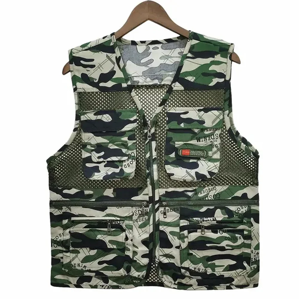 Summer Thin Mesh Vest Leisure Multi-pocket Photography Fishing Vest Mountaineering Tourism Outdoor Sports Breathable Undershirt: XXL / Other