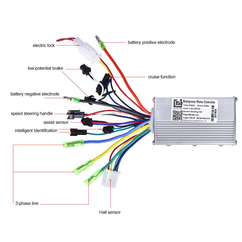 24V 250W Ebike Electirc Fiets Controller Dual Mode Borstelloze Met Lithium Batterij Voor Elektrische Fiets Scooter