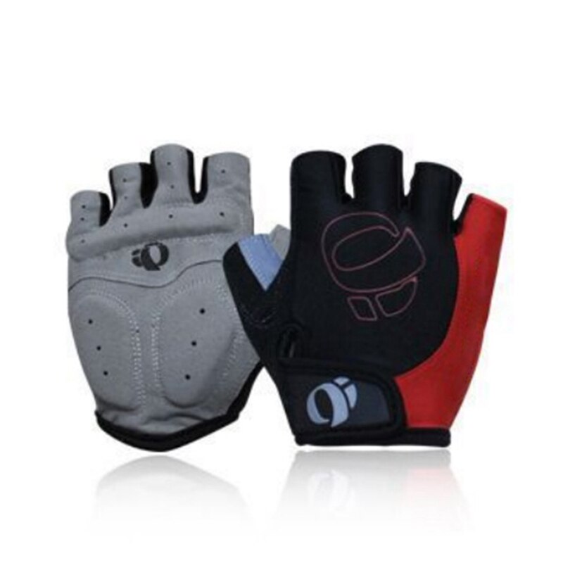 Moto vélo cyclisme demi doigt gants moto vtt anti-dérapant choc respirant gants: Red / XL