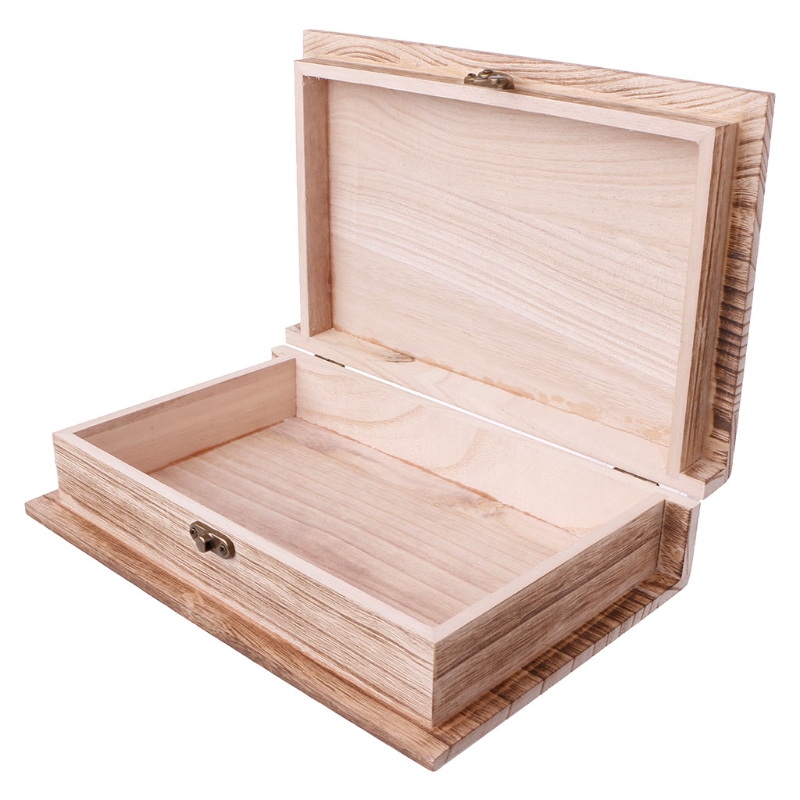 Wooden Hinged Lockable Box Jewellery Storage Case Crfats Sundries Organizer