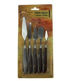 Phoenix ensemble de 5 pièces en acier inoxydable spatule cuisson pâtisserie outil mélange grattoir Pack Art Scorper huile grattoir peinture pelle Palette: Jaune