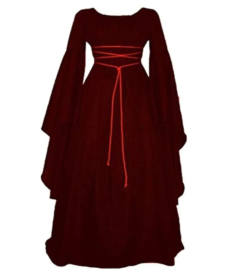 Robe Longue Vintage Style Medieval pour Femme, Tenue de Sol Gothique, Retro, Cosplay, ixd'Halloween et Carnaval, 303: XXXL / Blau