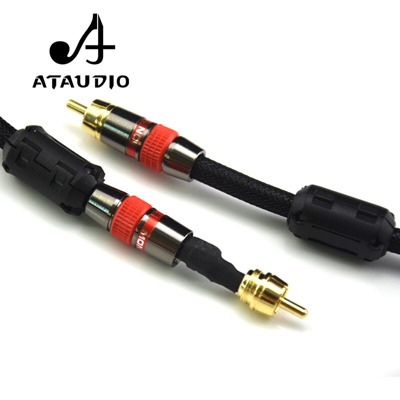 ATAUDIO 4N OFC 75ohm Hifi Digital Coaxial Audio Video Rca Cable Hi-end RCA to RCA Male Subwoofer Audio Cable 1m 2m