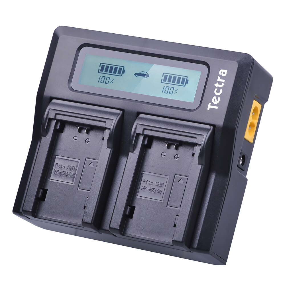 Tectra Np FZ100 NP-FZ100 NPFZ100 Ac Snelle Lcd Dual Charger Voor Sony ILCE-9, BC-QZ1, A7r3, A7RIII, ILCE-7RM3, A9R, 7RM3, Camera