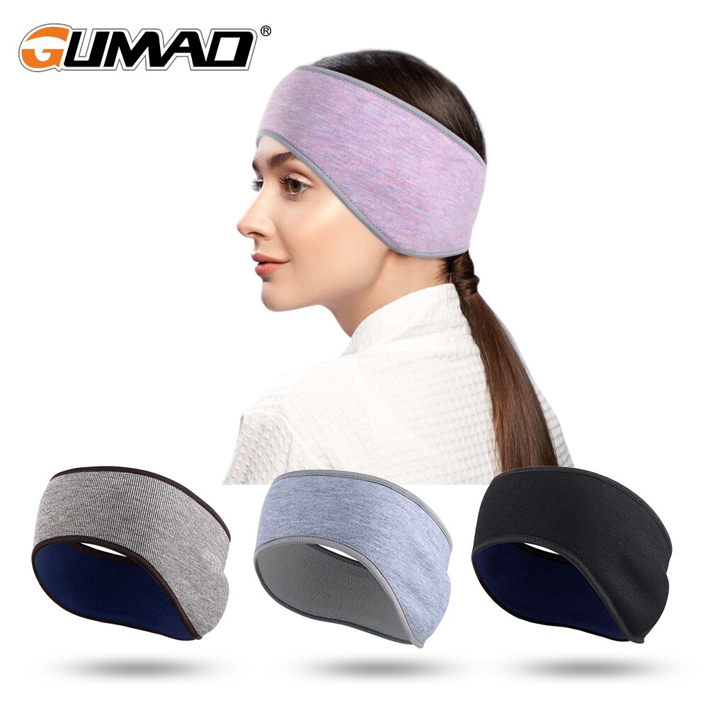 Gumao Warmer Fleece Hoofdband Zwarte Thermische Hoofd Haarband Gym Yoga Fietsen Running Zachte Dikke Sport Zweetband Mannen Vrouwen Winter