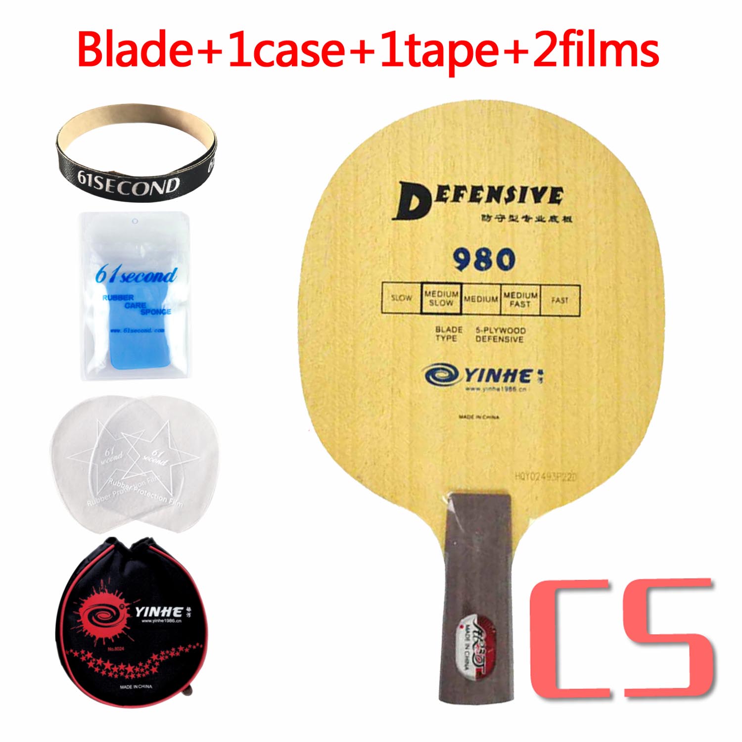 Yinhe 980 Tenis de Mesa defensivo (Ping Pong) Blade: CS with YBM case