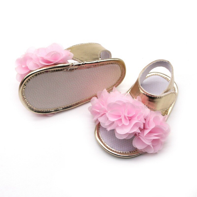 Flowers Girls Sandals Newborn Baby Girls Shoes Summer Big Flowers Toddler Sandals Princess Shoes Cloth Cotton