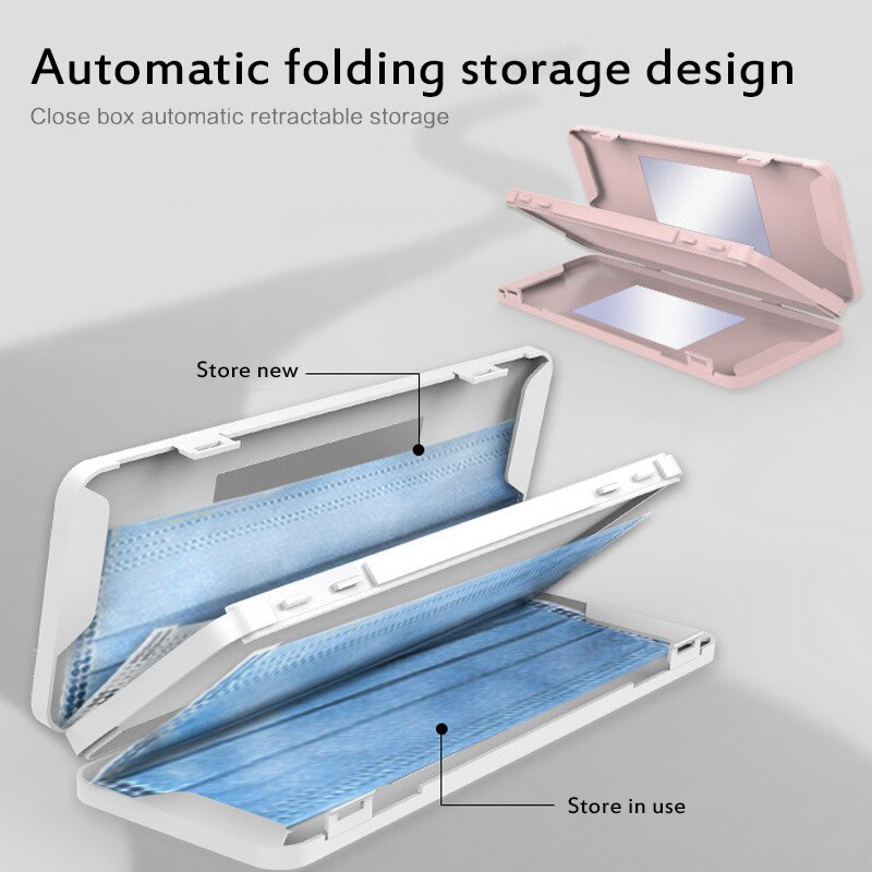 Durevole scatola per maschera custodia per maschera portatile custodia per organizzatore supporto per scudo facciale a doppio strato con custodia in tessuto per specchio e maschera