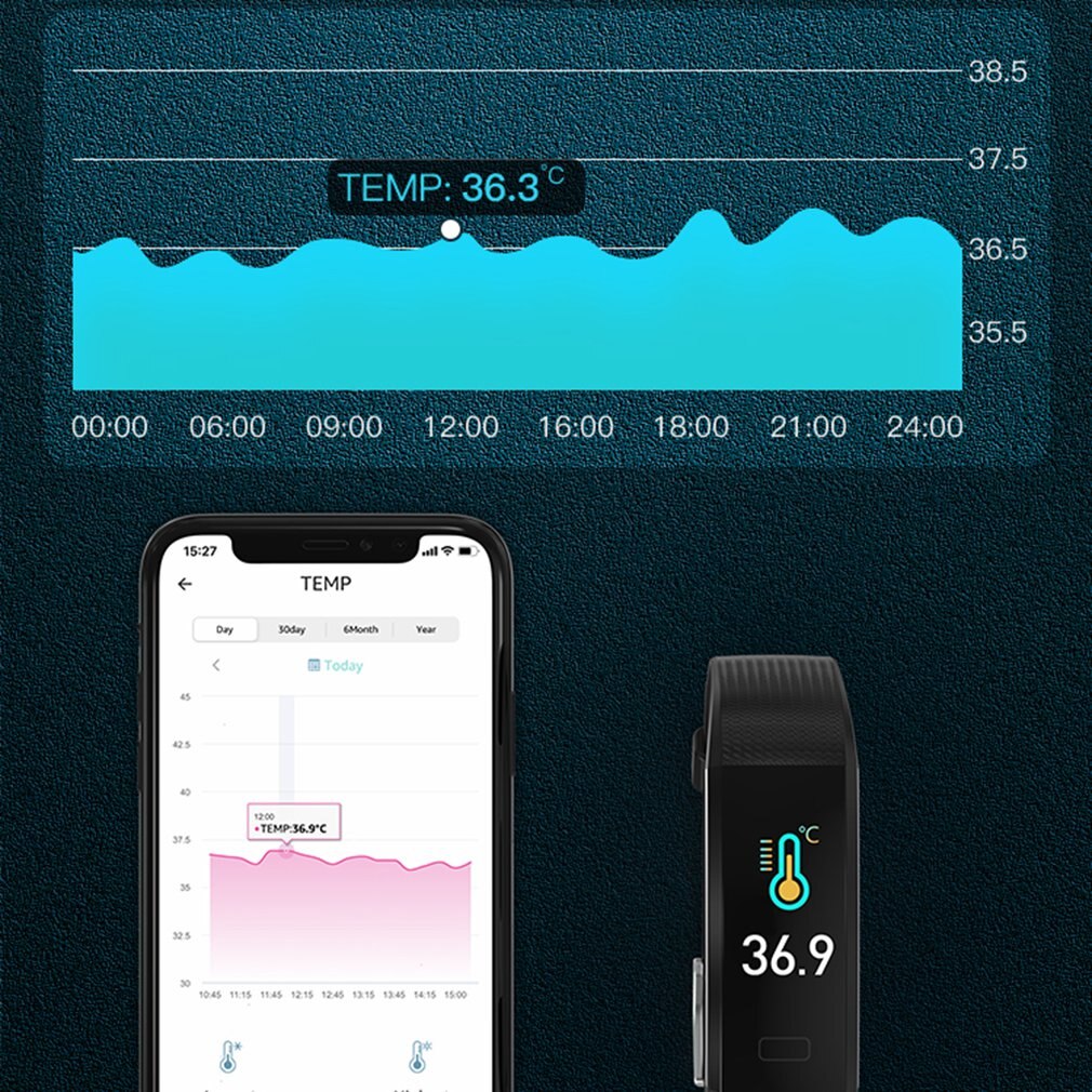Runmifit S5 Smartwatch saluto Banda tenere sotto controllo Smartwatches Nero accorto Vigilanza di Forma Fisica Traker Impermeabile Senza Fili androide Ios