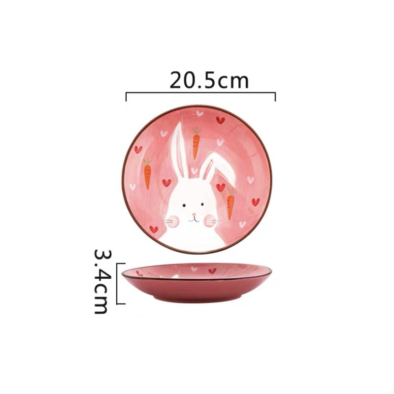 Nordic Ceramic Animal Dinner Plate Children's Rice Bowl Cute Home Baby Tableware Cartoon Dessert Dishes Breakfast Plate: I