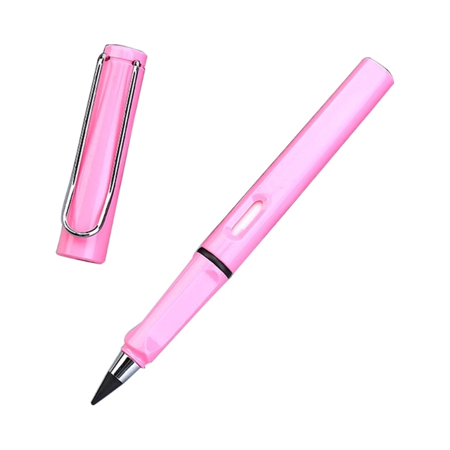 Stylish Replacable Inkless Pencil Portable Inkless Pencil Erasable Signing Pen Reusable Everlasting Pencil No Sharpening: pink