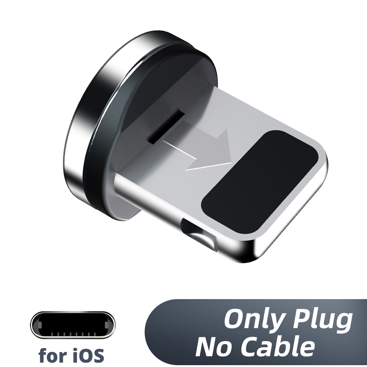 Usb typ c magnetkabel micro usb magnetisk laddningskabel 1m 2m 2.4a magnetkontakt snabbladdare mobiltelefon 3 in 1 laddningssladd: Endast för iphone-kontakten / 1m