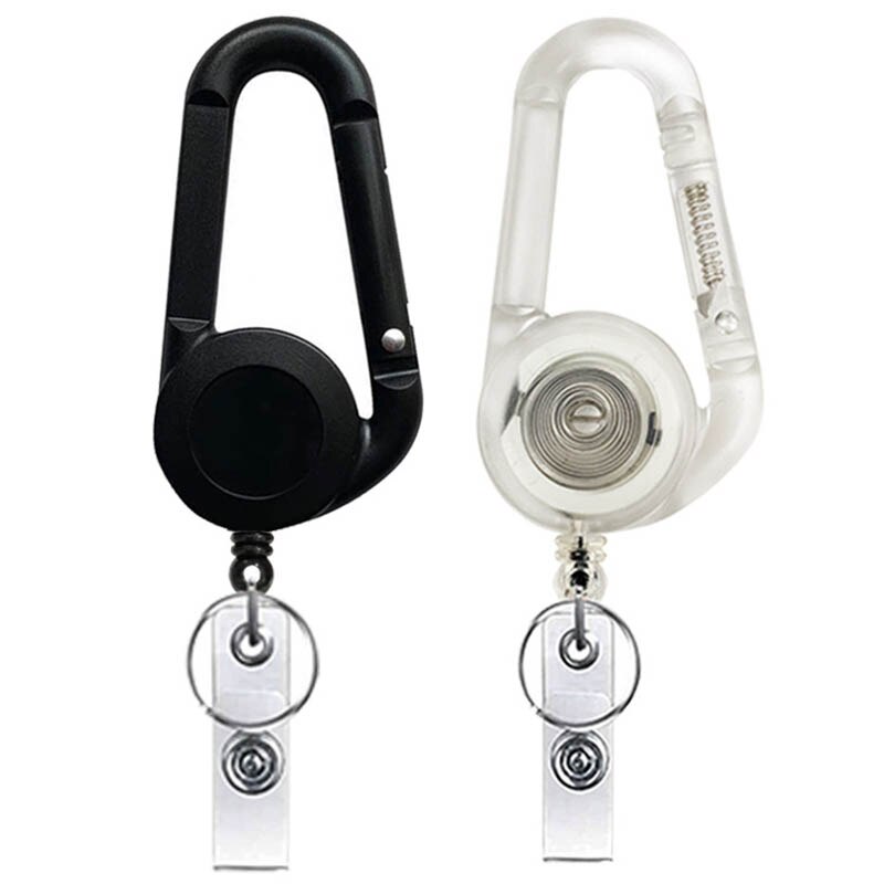 Czarno-biała szpula z klamrą alpinistyczną chowany uchwyt na identyfikator z 360 obrotowym uchwytem na zacisk krokodylkowy