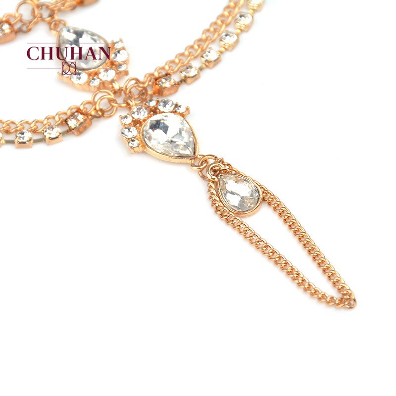 Chuhan Mode Zomer Sexy Gouden Kleur Kwastje Enkelbandje Voor Vrouwen Hanger Chain Enkelband Foot Sieraden Barefoot Sandal J201