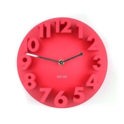 3d digitalt ur vægur rundt digitalt vægur stort vægur ur køkkenur horloge vægmaleri til børn: Rød