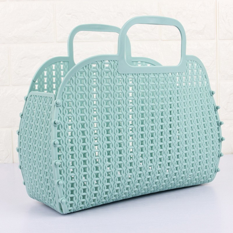 Mode Vouwen Opslag Mand Colorfulplastic Draagbare Keuken Badkamer Bad Mand Badkamer Accessoires Organisatoren: blue
