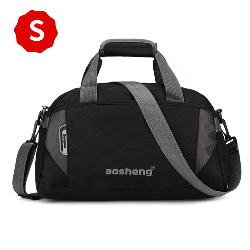 Scione Travel Luggage Handbags Women Sport Duffel Shoulder Bags Men Simple Casual Fitness Outdoor Crossbody Bag: Black S