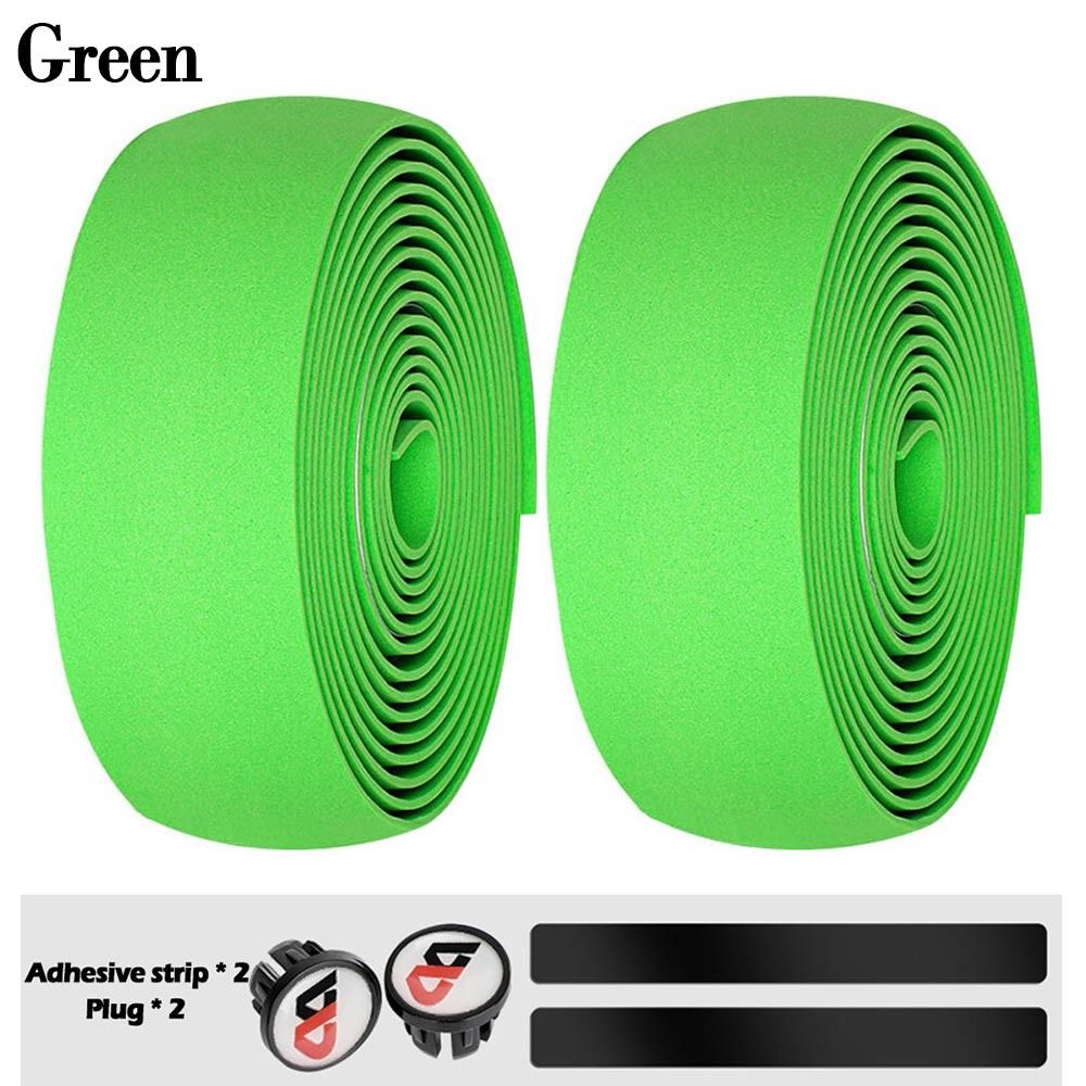 Cinta de goma EVA para manillar de bicicleta, cinta de camuflaje de alta elasticidad, amortiguación antideslizante, para ciclismo de carretera, 2 piezas: YELLOW