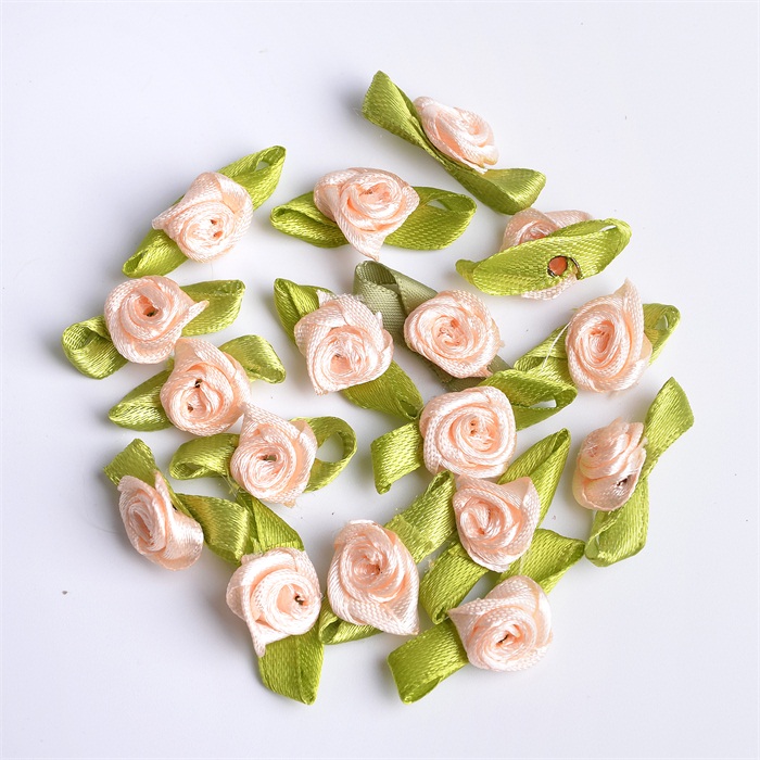 Mini Roses artificielles en soie, 500 pièces, 1.5cm, ruban en Satin, fleurs, fait à la main, décoration de mariage: Champagne