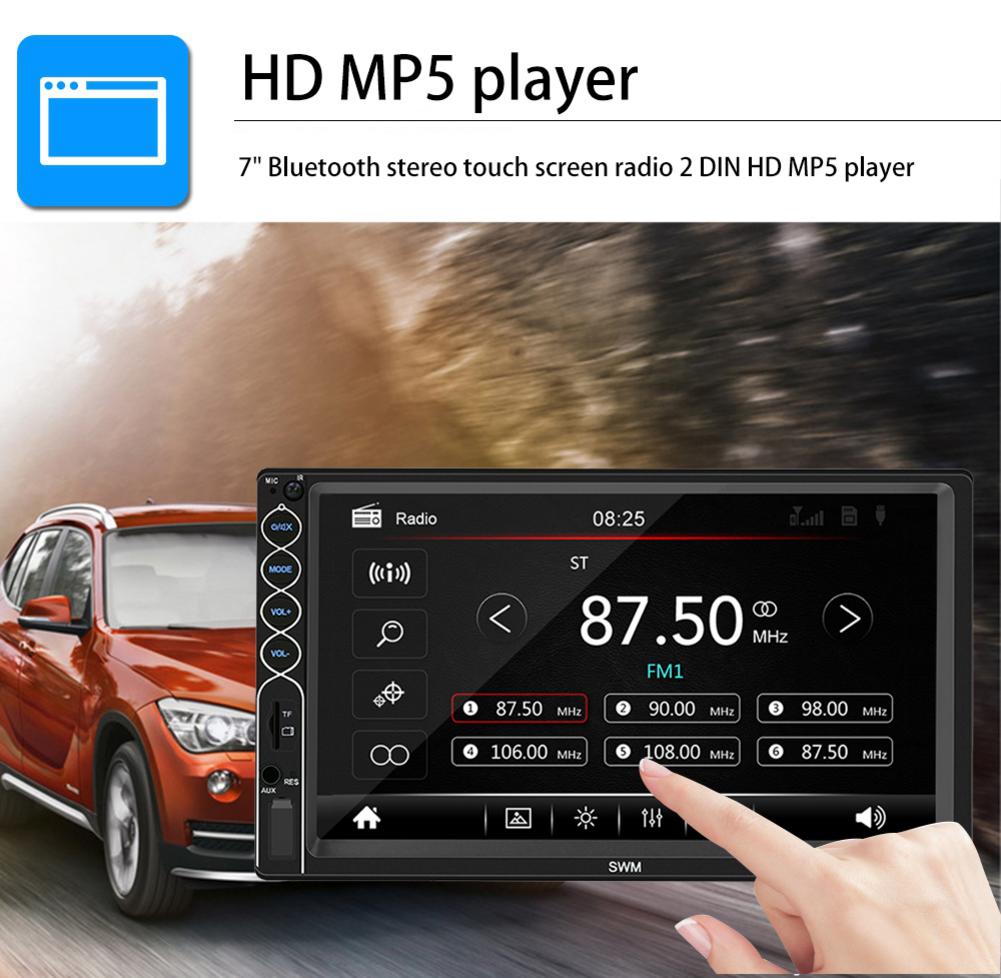 7 Inch Car Radio MP5 Stereo Touch Screen Player 2 Din Auto Radio Stereo Support Mirror Link Rear Camera For IOS/ Android Phone