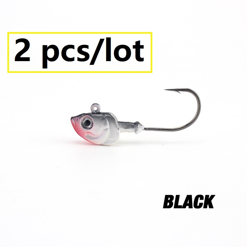 26g Lead Jig Head Saltwater Fishing Hooks for Swimbait Jiggs Lures 2pcs/pk Zander Pollock Jigging Fishing Bait