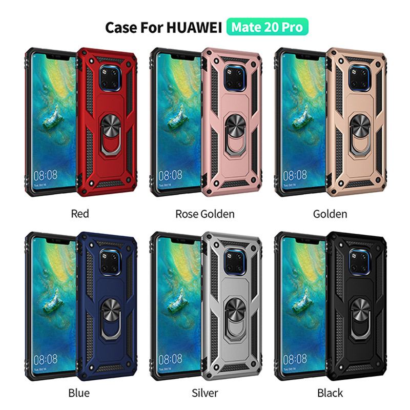 Til huawei mate 20 pro cover magnet bilring stativholder cover til huawei mate 20 pro lya -l09 lya -l29 silikone kofanger coque capas