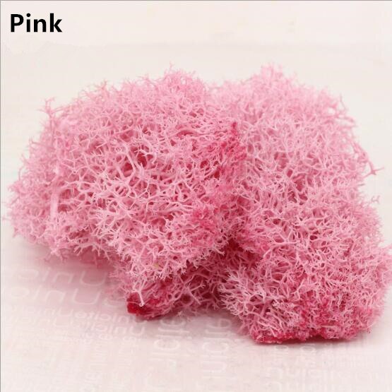 Fausse mousse artificielle multicolore, 20g, fausse plante, accessoire décoratif pour la maison, le salon et le jardin: Pink