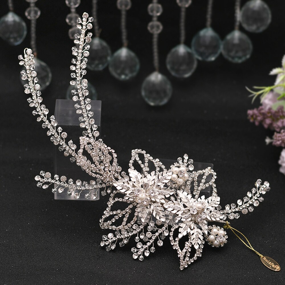 Sparkly Wedding Tiara Bruid Crown Bruids Haaraccessoires Crystal Hoofdtooi Rhinestone Hoofddeksels Bruids Haar Hoofdband Voor Vrouwen: HP254-S