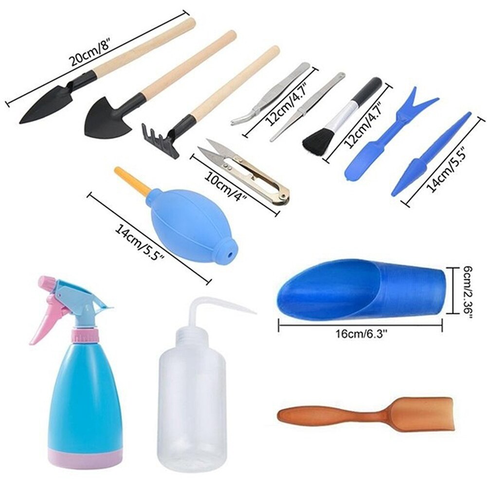 Novo 15 pc/set rega semeadura escavando jardim plantador kit mini casa diy ferramenta ameixa suculenta planta enxertia