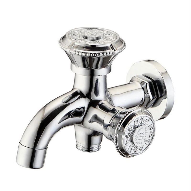 Europese All-koper Tweeërlei gebruik Wasmachine Kraan Antieke/Zilver Gesneden Tuin Tap multifunctionele G1 /&#39;Bibcocks