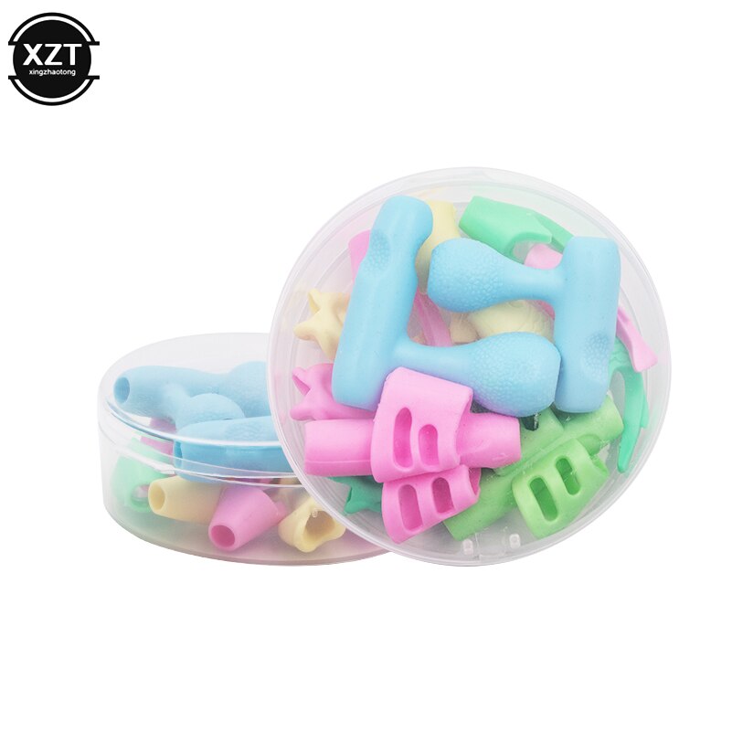 13pcs/set Pencil Holder Pen Two finger Writing Aid Grip Posture Correction Tool for Children Students Kids