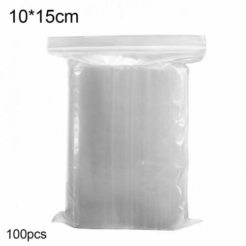 100Pcs Durable Plastic Clear Moisture Proof Food Storage Packing Reclosable Dustproof Small Parts Ziplock Bags Storage Bags: 10x15cm