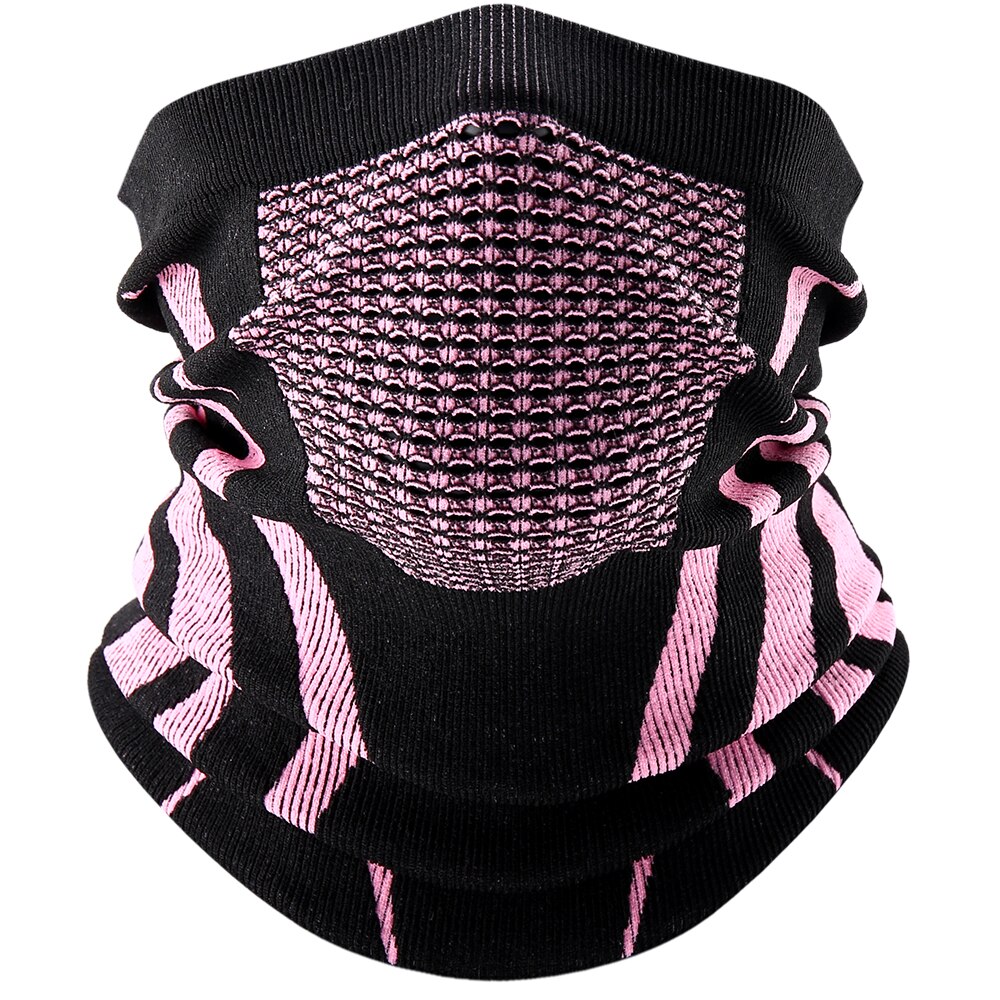 Thermal Face Bandana Mask Cover Neck Warmer Gaiter Bicycle Cycling Ski Tube Scarf Hiking Breathable Masks Print Women Men Winter: Pink